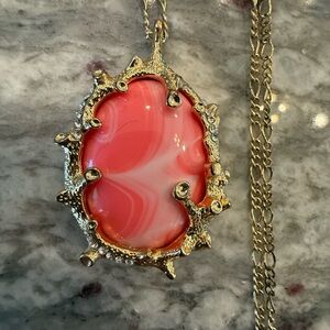 Lilly Pulitzer Pink and Gold Pendant Necklace